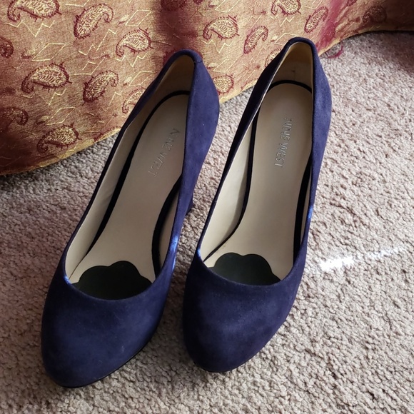 Nine West Scardino Platform Navy Suede Pumps 7.5W - Picture 6 of 8
